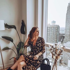 the kooples gold leaf printed maxi